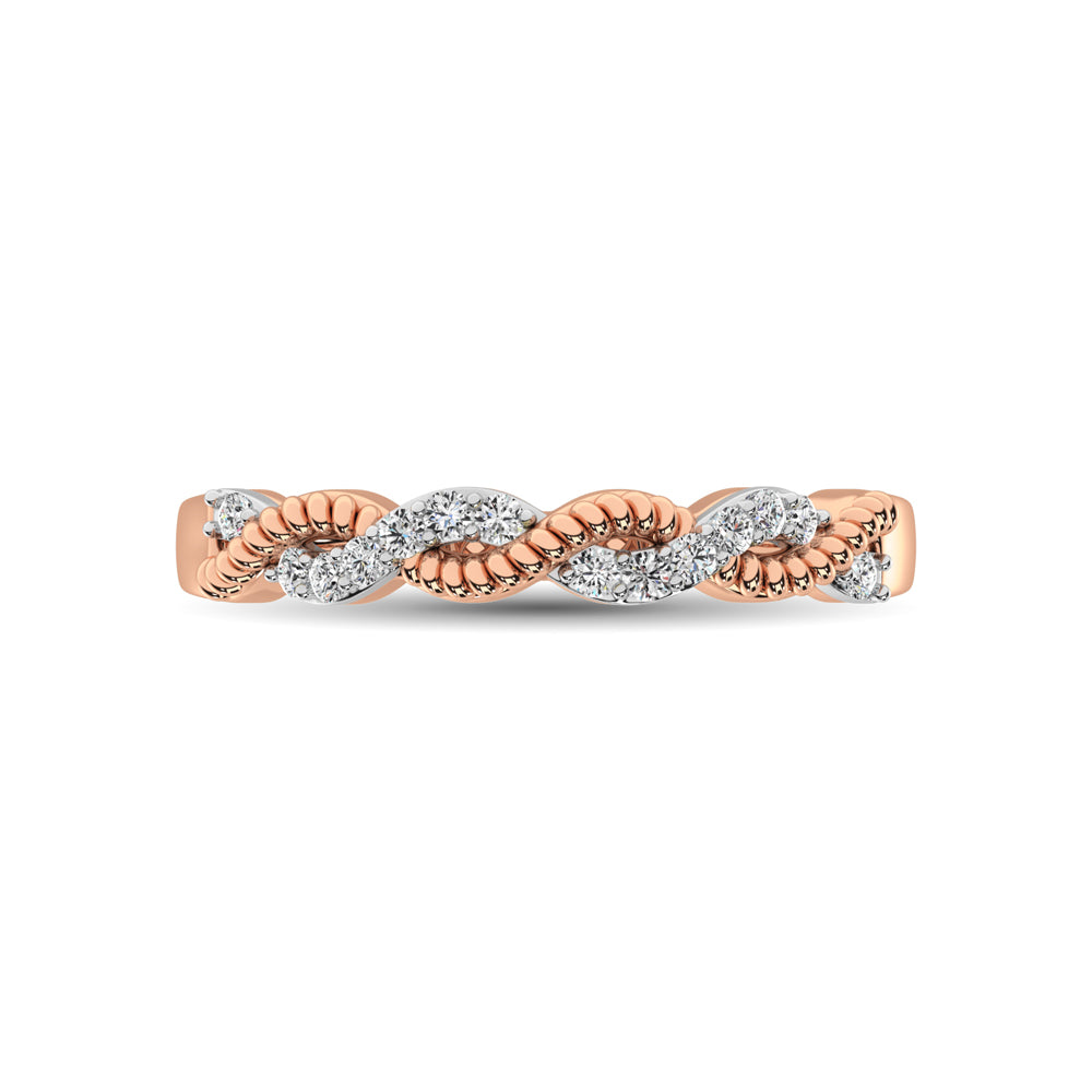 Diamond 1/10 Ct.tw  Twist Band in 14K Rose Gold