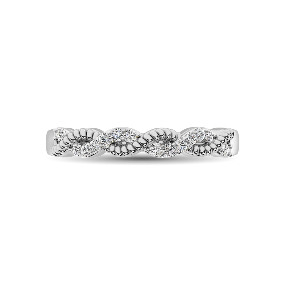 Diamond 1/10 Ct.tw  Twist Band in 14K White Gold