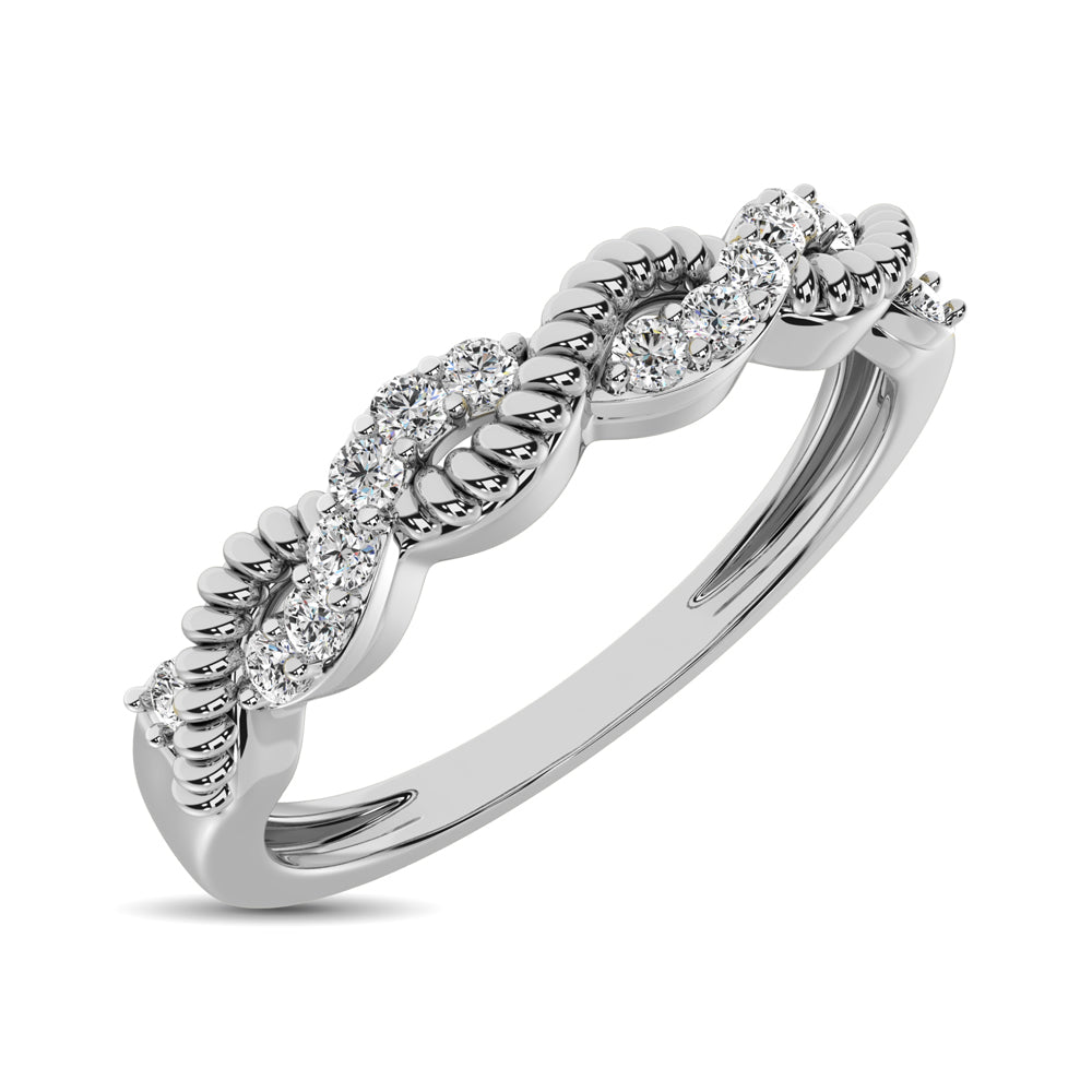 Diamond 1/10 Ct.tw  Twist Band in 14K White Gold