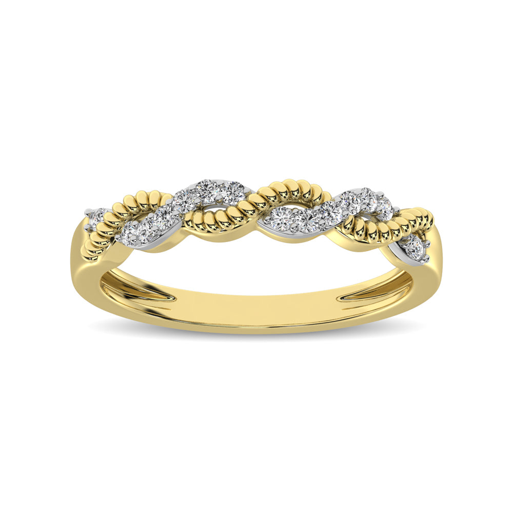 Diamond 1/10 Ct.tw  Twist Band in 14K Yellow Gold