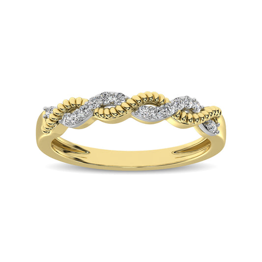 Diamond 1/10 Ct.tw  Twist Band in 14K Yellow Gold