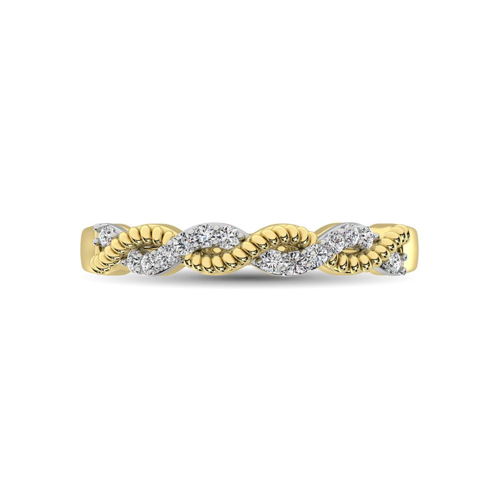 Diamond 1/10 Ct.tw  Twist Band in 14K Yellow Gold