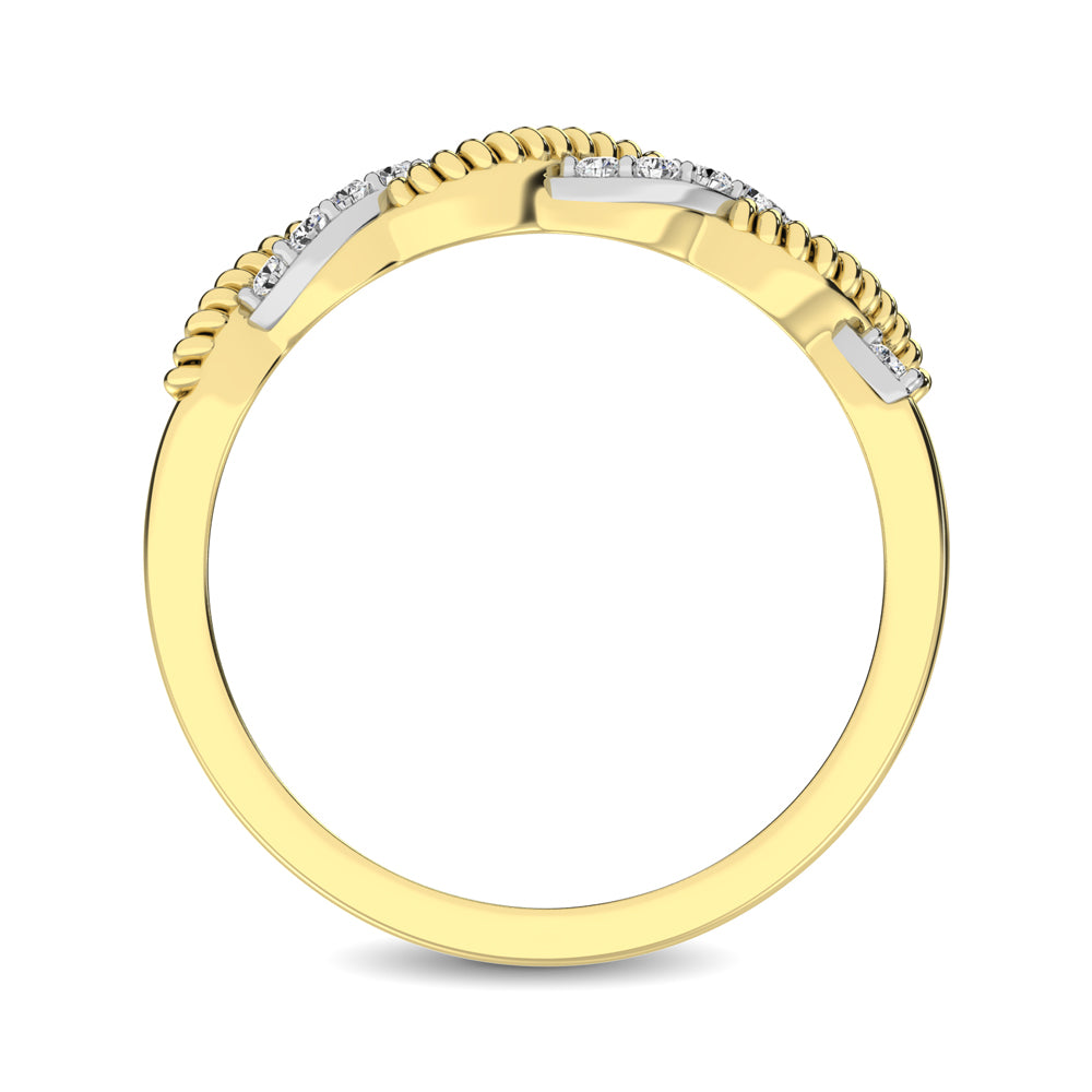 Diamond 1/10 Ct.tw  Twist Band in 14K Yellow Gold