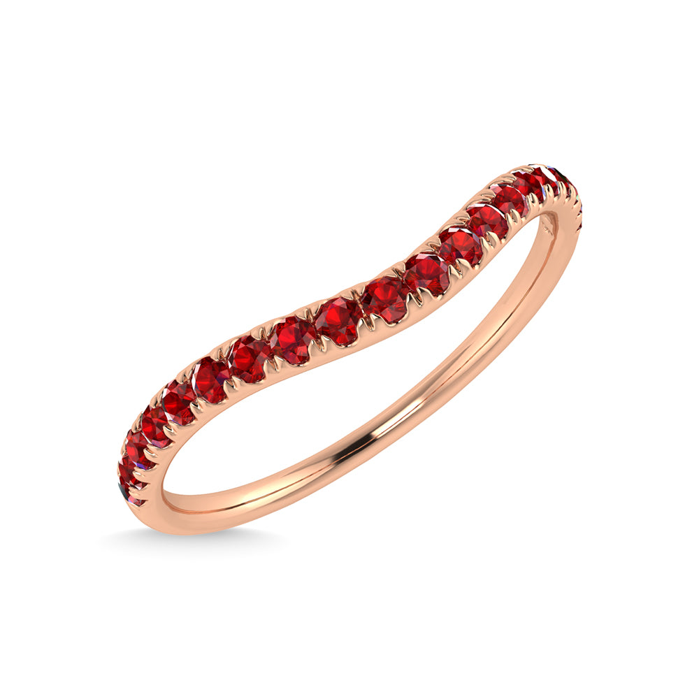 14K Rose Gold Ruby 1/5 Ct.Tw. Curve Band