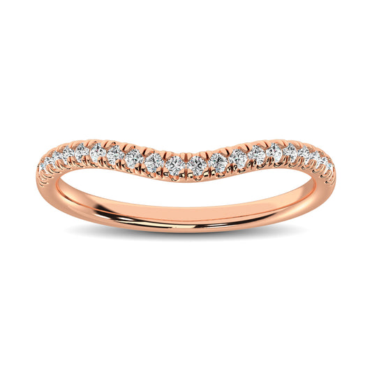14K Rose Gold 1/6 Ct.tw Contour Band Ring