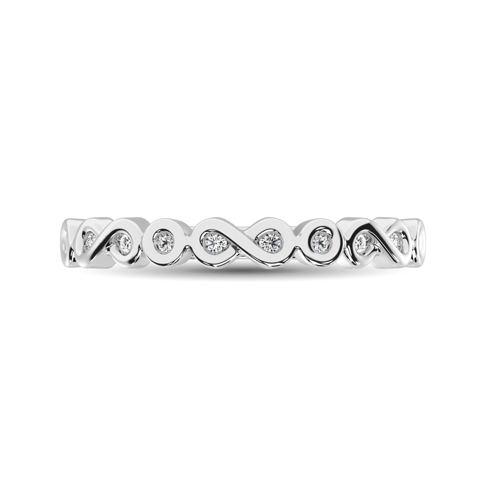 14K White Gold 1/10 Ct.tw Diamond Band