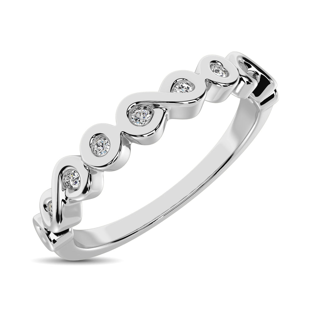 14K White Gold 1/10 Ct.tw Diamond Band