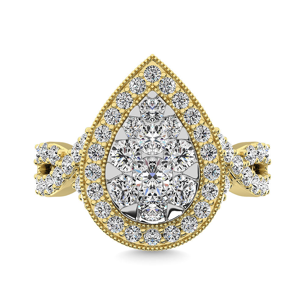Diamond 2 Ct.Tw. Pear Shape Engagement Ring in 14K Yellow Gold