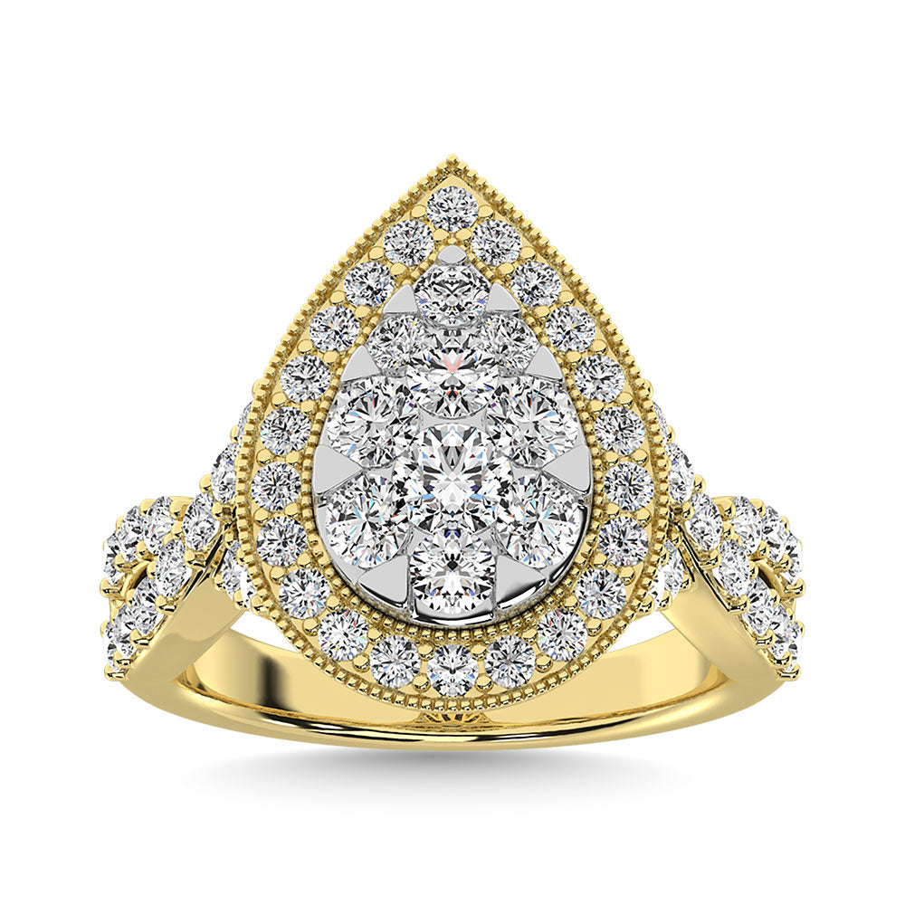 Diamond 2 Ct.Tw. Pear Shape Engagement Ring in 14K Yellow Gold
