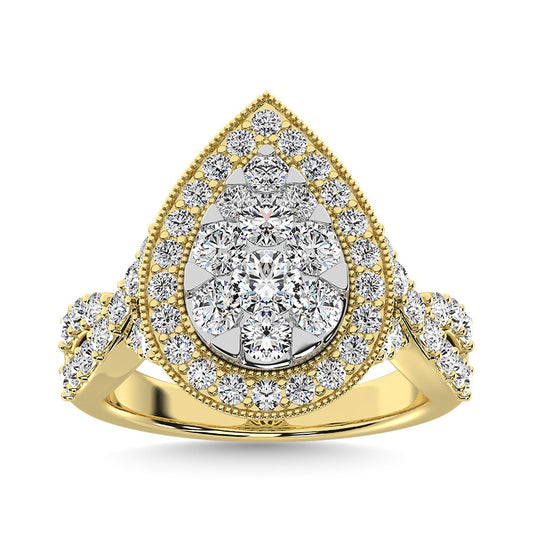 Diamond 2 Ct.Tw. Pear Shape Engagement Ring in 14K Yellow Gold