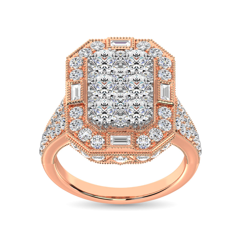 14K Rose  Gold 2 Ct.Tw. Diamond Engagement Ring