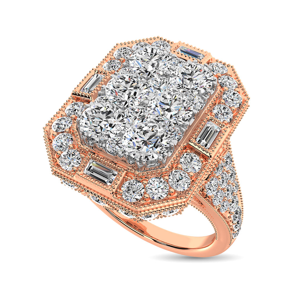 14K Rose  Gold 2 Ct.Tw. Diamond Engagement Ring