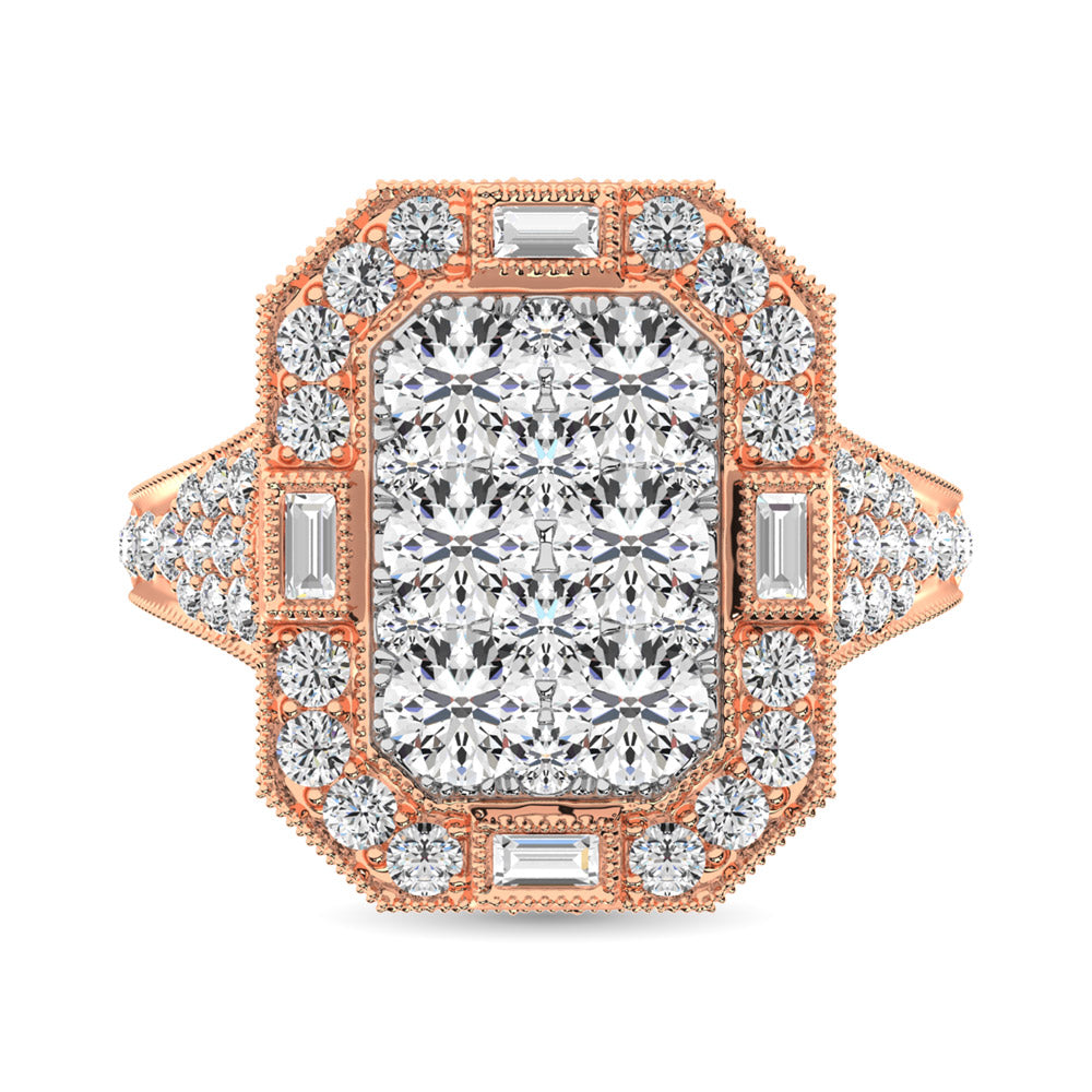 14K Rose  Gold 2 Ct.Tw. Diamond Engagement Ring