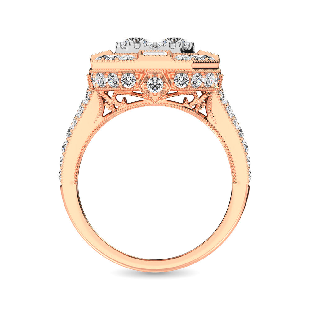 14K Rose  Gold 2 Ct.Tw. Diamond Engagement Ring