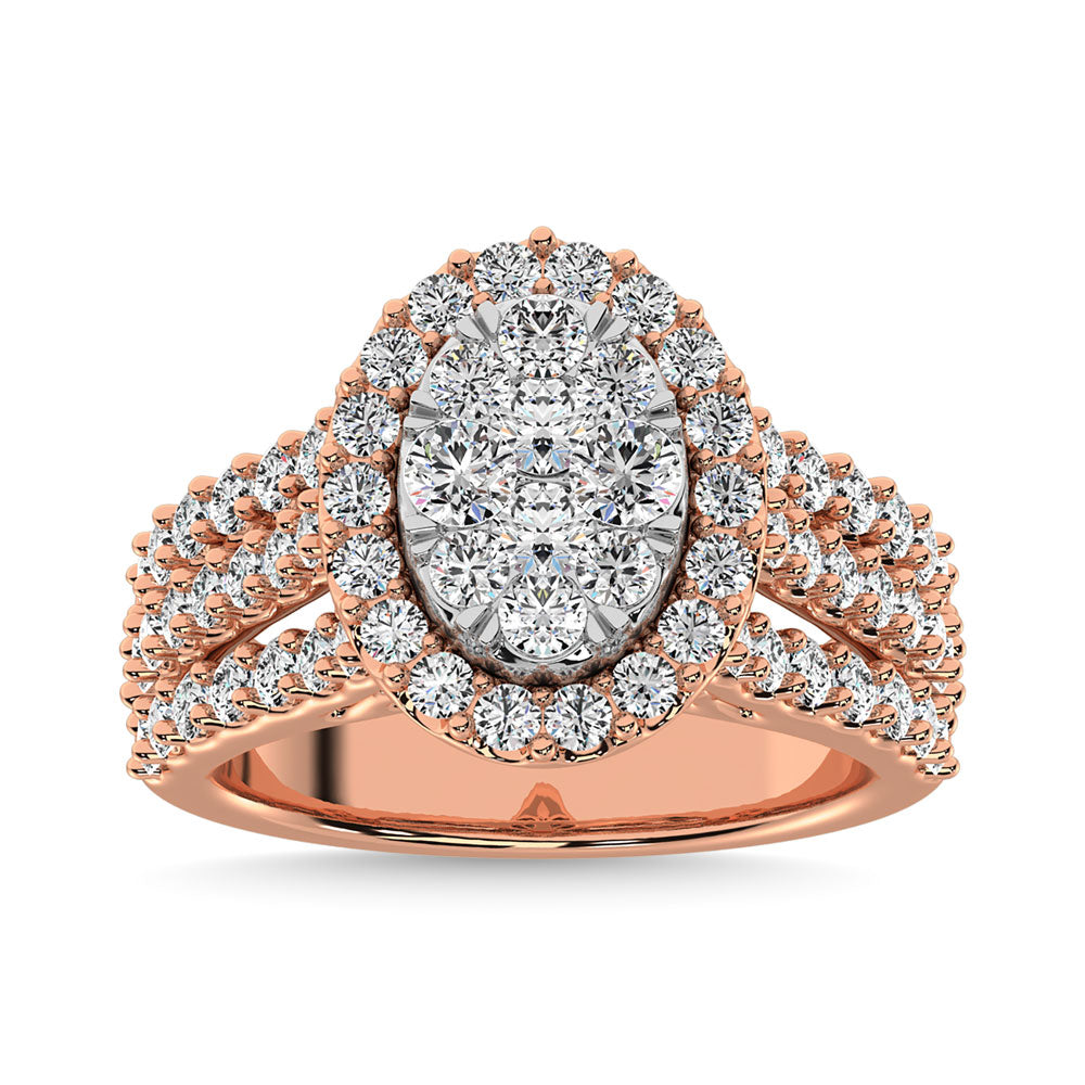 Diamond 2 Ct.Tw. Round Shape Engagement Ring in 14K White Gold