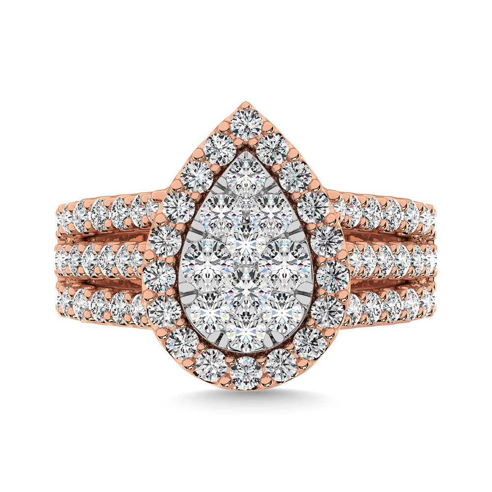 Diamond 2 Ct.Tw. Pear Shape Engagement Ring in 14K Rose Gold