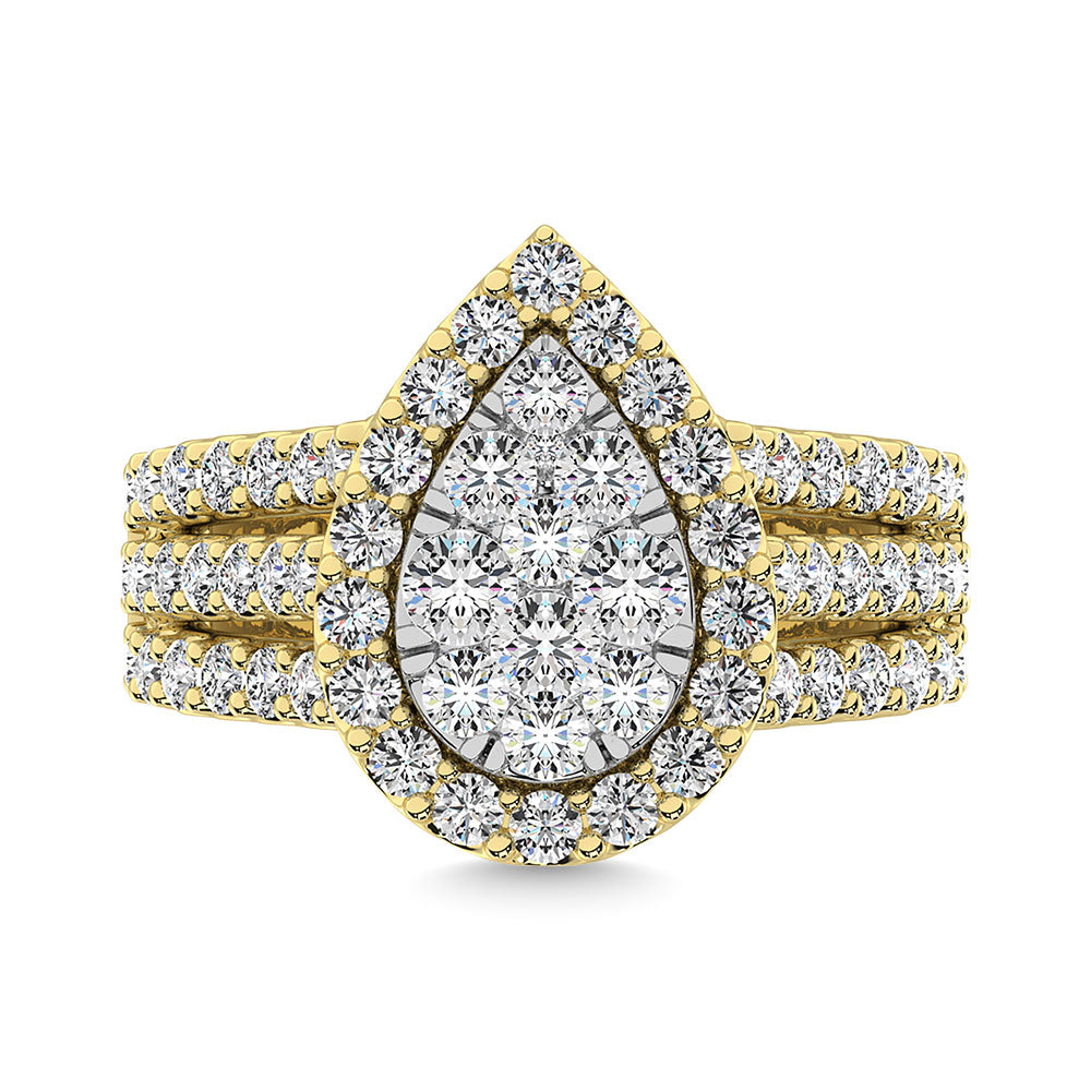 Diamond 2 Ct.Tw. Pear Shape Engagement Ring in 14K Yellow Gold