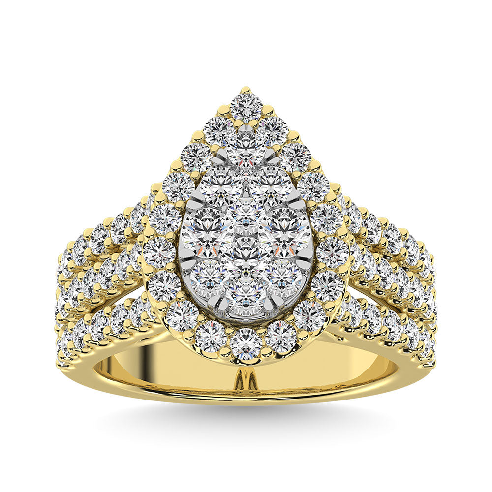 Diamond 2 Ct.Tw. Pear Shape Engagement Ring in 14K Yellow Gold