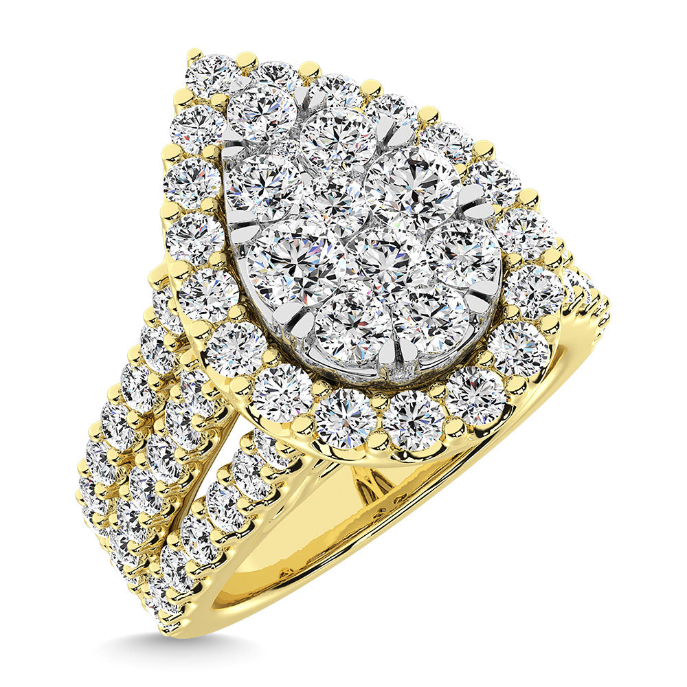 Diamond 2 Ct.Tw. Pear Shape Engagement Ring in 14K Yellow Gold