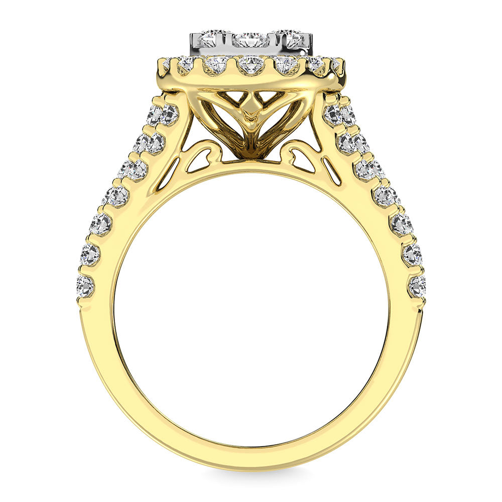 Diamond 2 Ct.Tw. Pear Shape Engagement Ring in 14K Yellow Gold