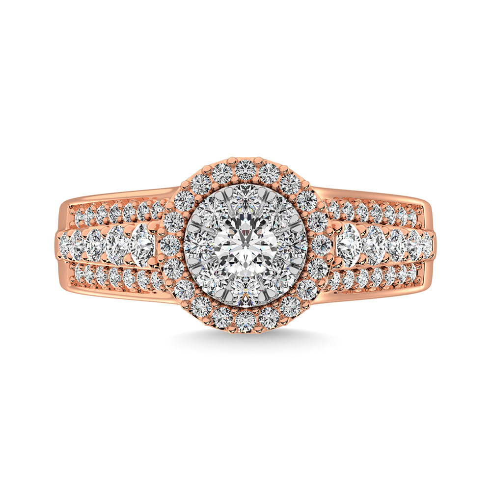 Diamond 1 Ct.Tw. Engagement Ring in 14K Rose Gold
