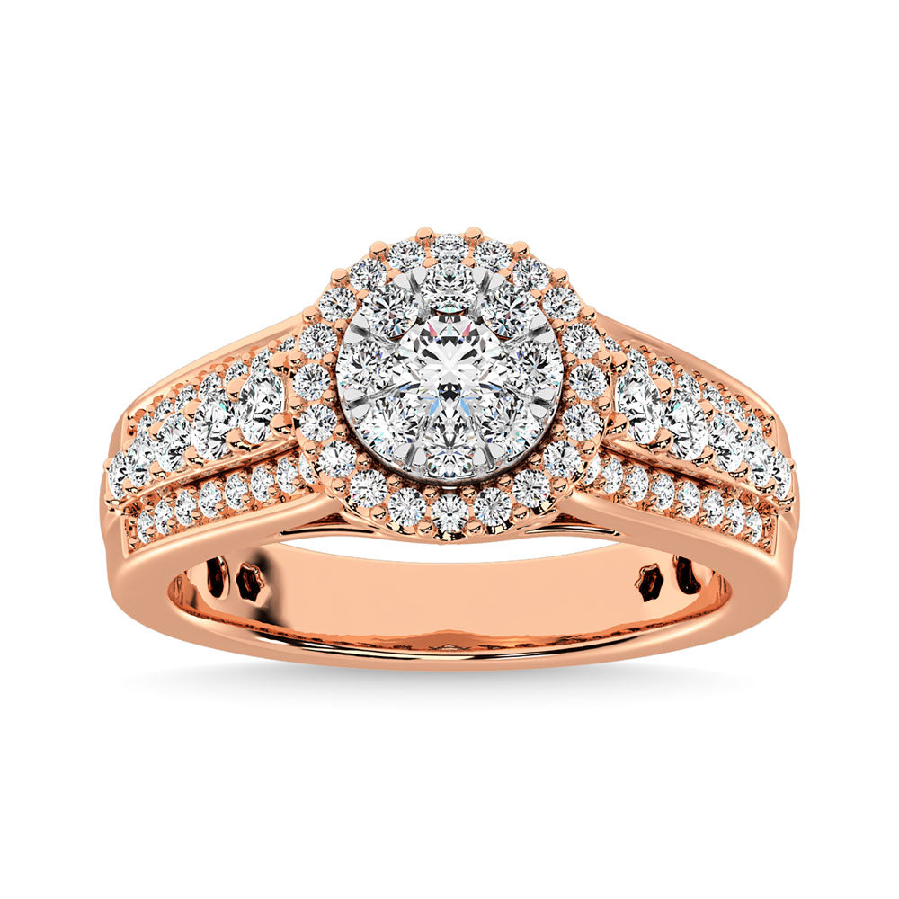 Diamond 1 Ct.Tw. Engagement Ring in 14K Rose Gold