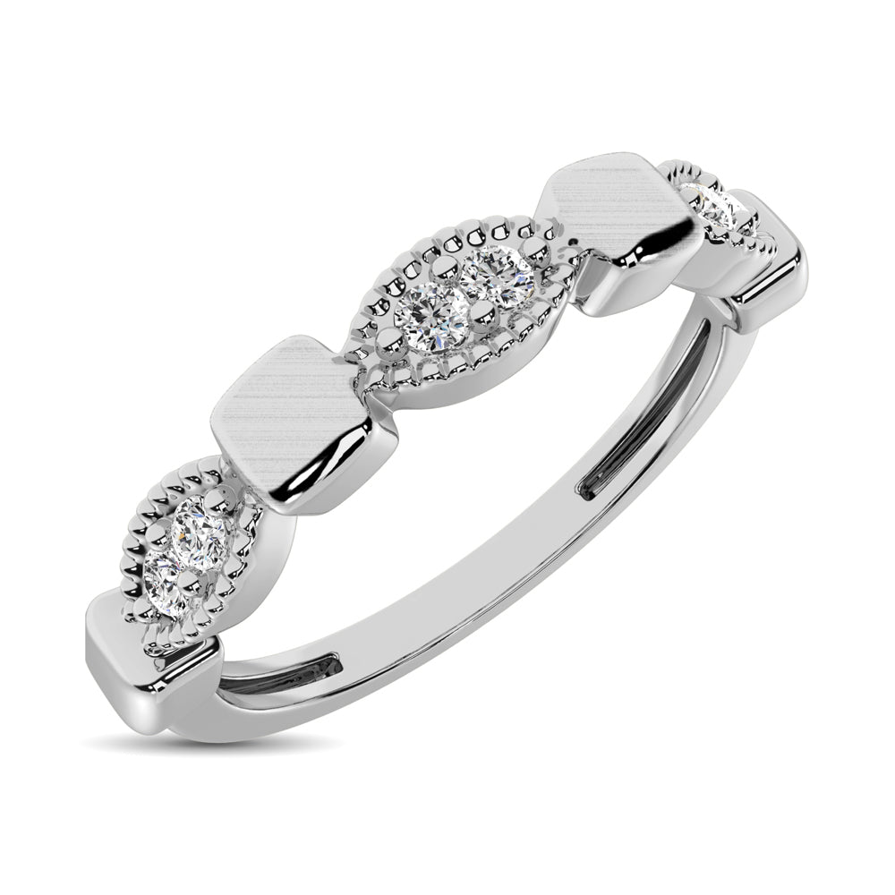 14K White Gold 1/10 Ct.tw Diamond Stackable Band