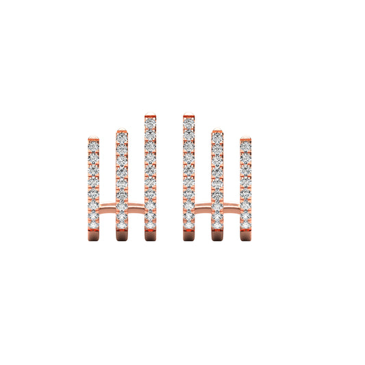 14K Rose Gold 1/4 Ct.Tw. Diamond Fashion Earrings