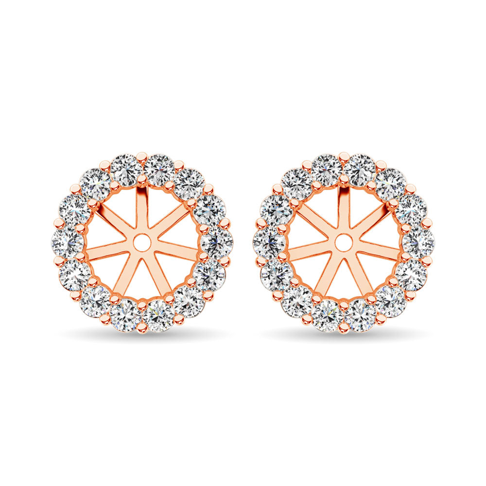 14K Rose Gold Diamond 2/5 Ct.Tw. Earrings Jacket