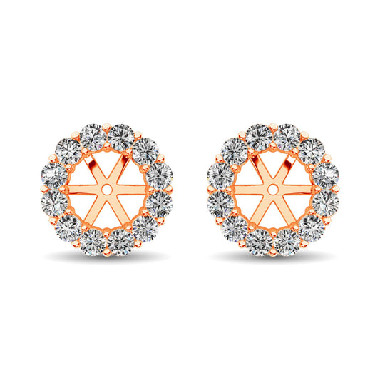14K Rose Gold Diamond 5/8 Ct.Tw. Earrings Jacket