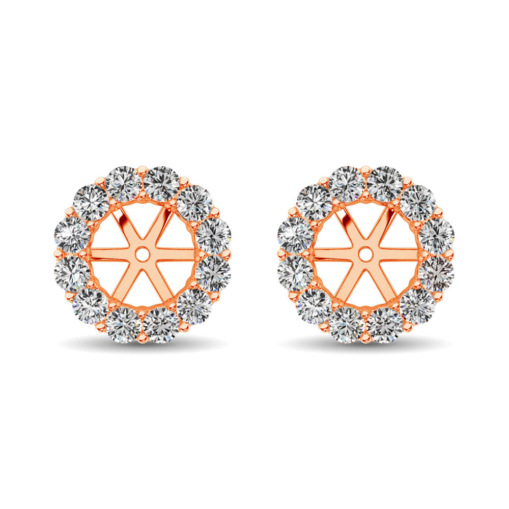 14K Rose Gold Diamond 9/10 Ct.Tw. Earrings Jacket