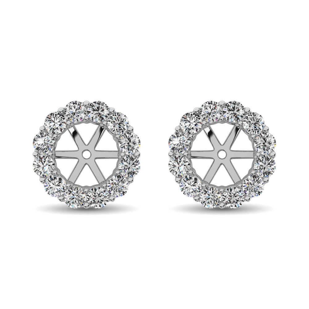 14K White Gold Diamond 9/10 Ct.Tw. Earrings Jacket