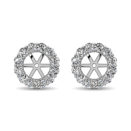14K White Gold Diamond 1 Ct.Tw. Earrings Jacket