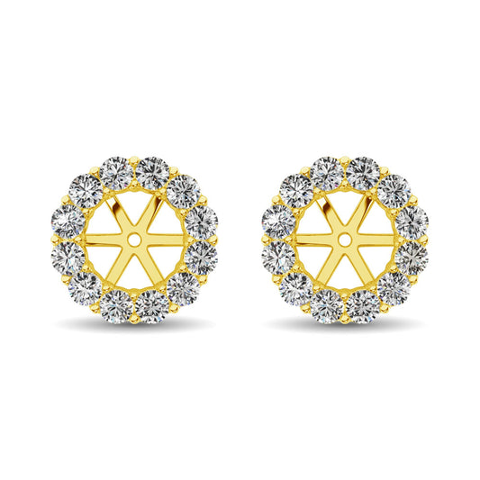 14K Yellow Gold Diamond 3/4 Ct.Tw. Earrings Jacket
