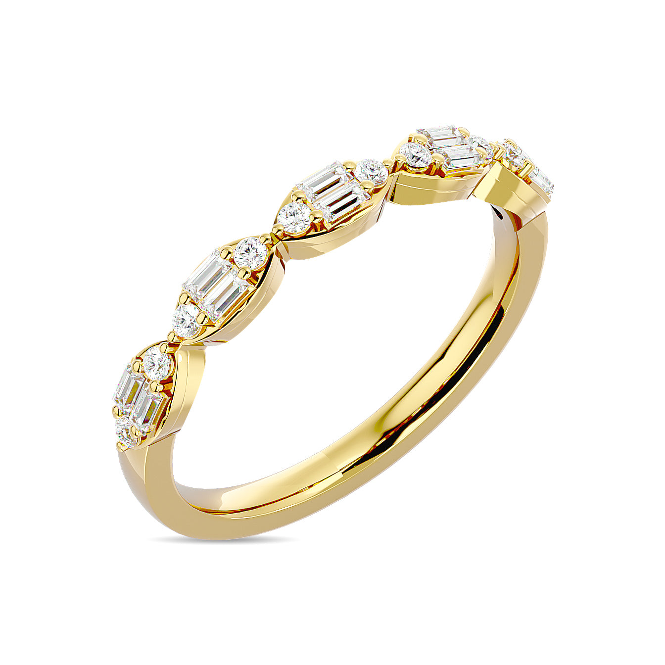 Diamond 1/4 Ct.Tw. Stack Band in 14K Yellow Gold