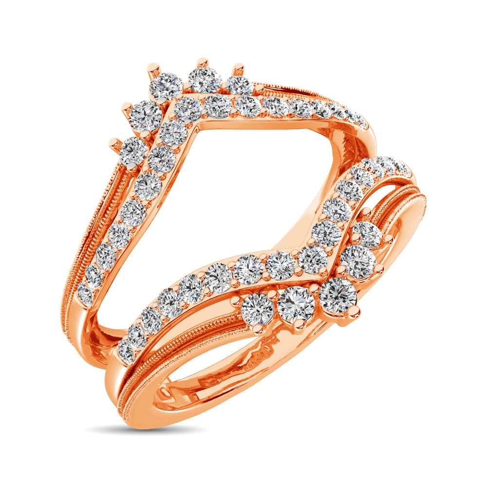 14K Rose Gold 1/2 Ct.Tw. Diamond Guard Ring
