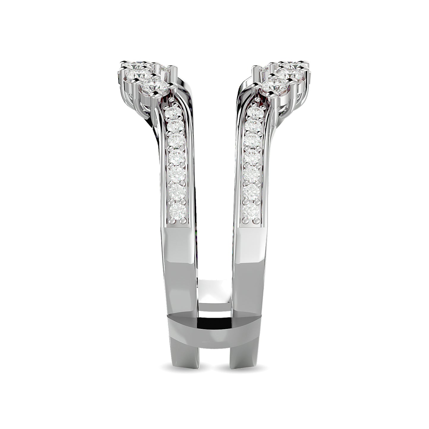 Diamond 1/2 Ct.tw Round Cut Guard Ring  in 14K White Gold