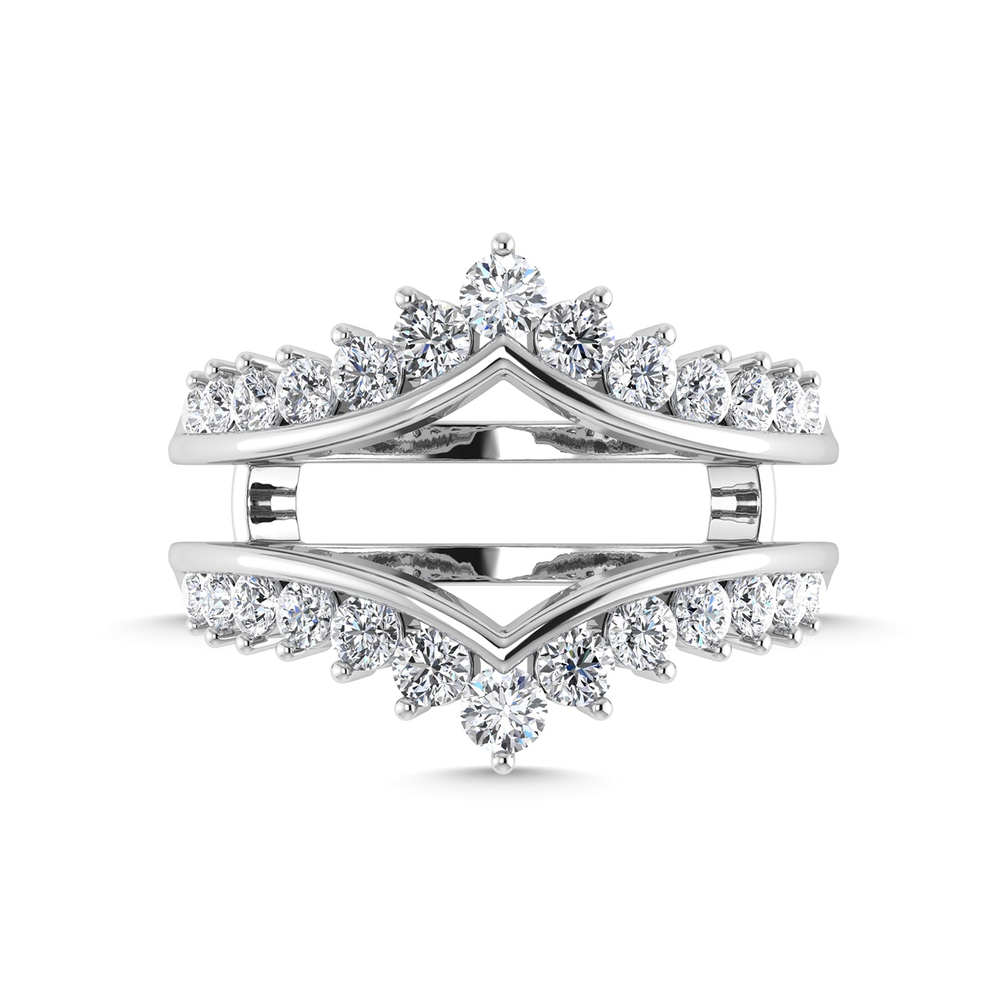 Diamond 1 Ct.tw Round Cut Guard Ring  in 14K White Gold