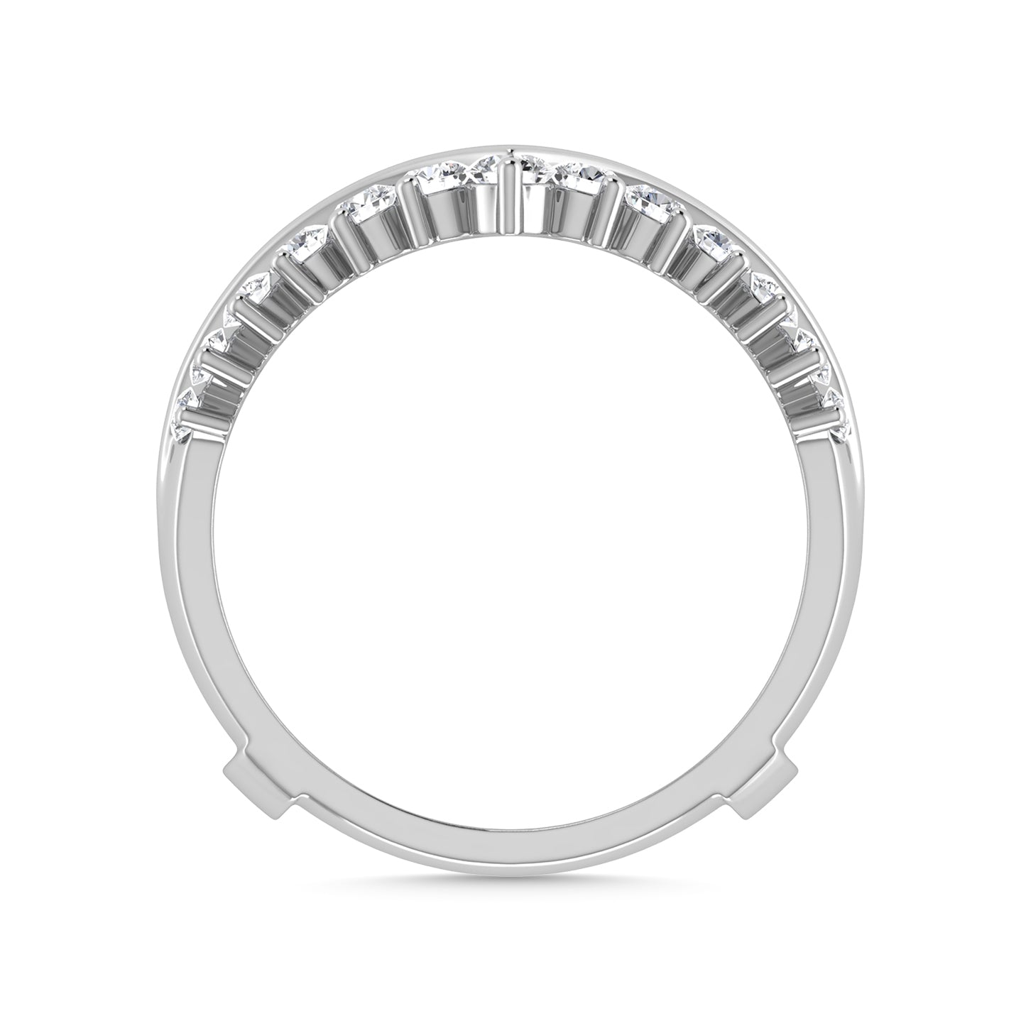 Diamond 1 Ct.tw Round Cut Guard Ring  in 14K White Gold