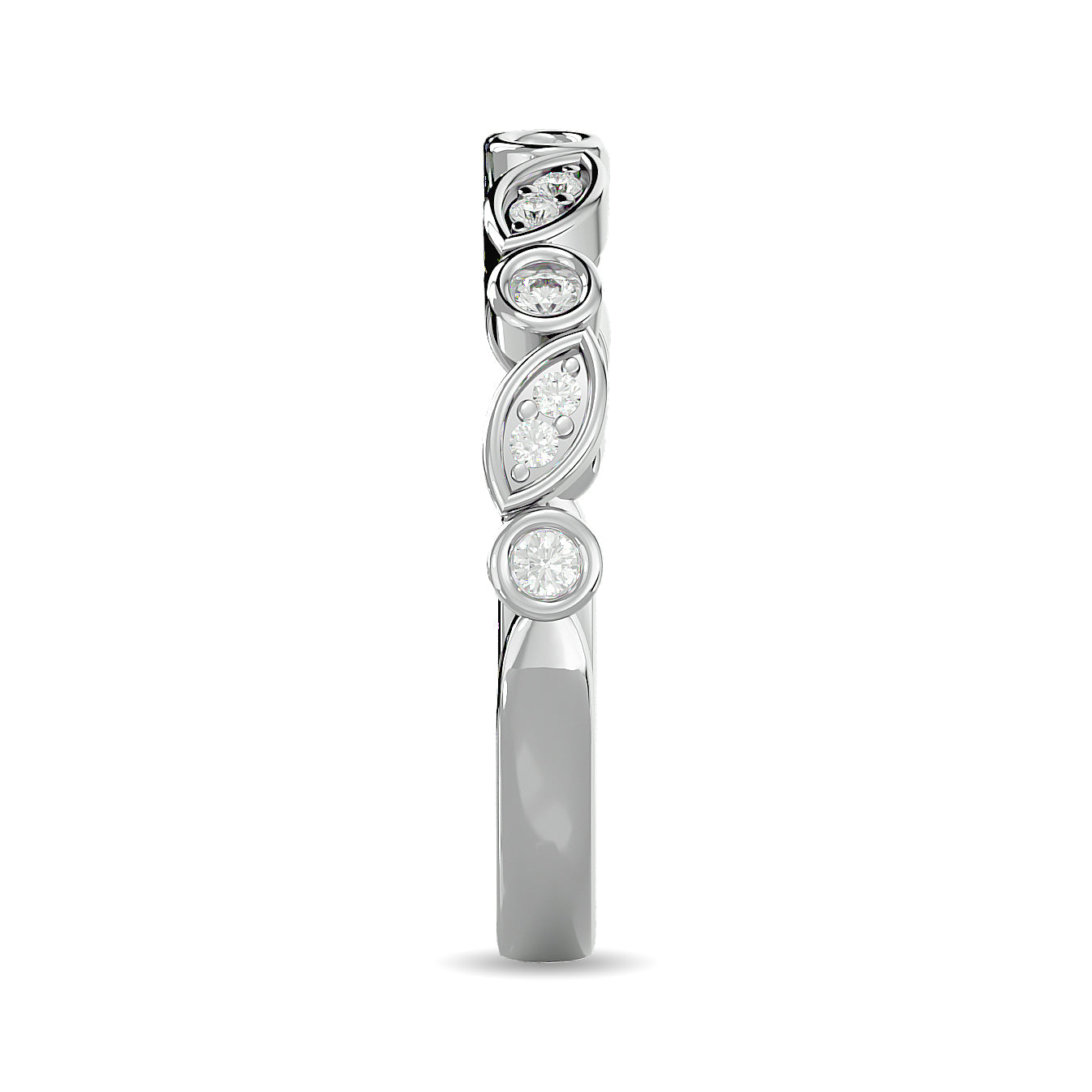 Diamond 1/6 Ct.tw Ladies Band in 14K White Gold