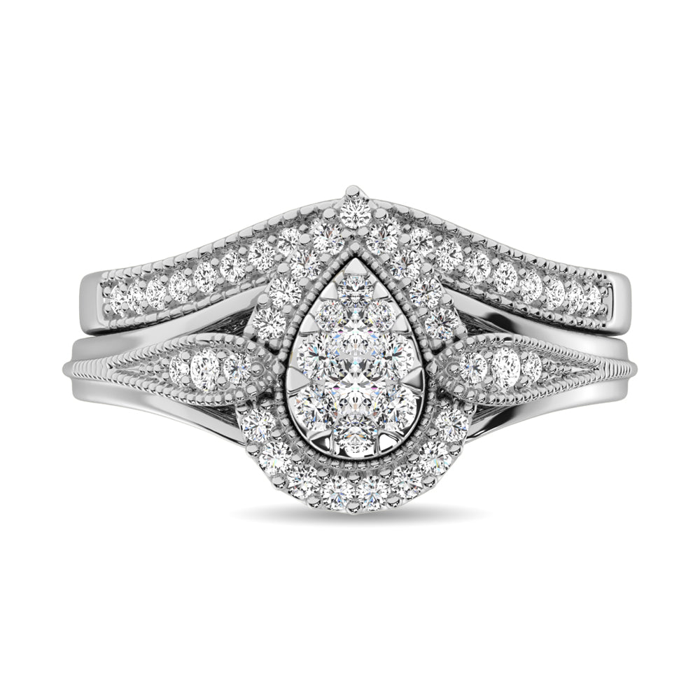 Diamond 1/2 Ct.Tw. Bridal Ring in 14K White Gold