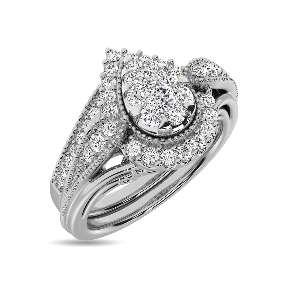 Diamond 1/2 Ct.Tw. Bridal Ring in 14K White Gold