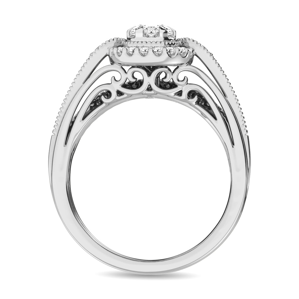 Diamond 1/2 Ct.Tw. Bridal Ring in 14K White Gold