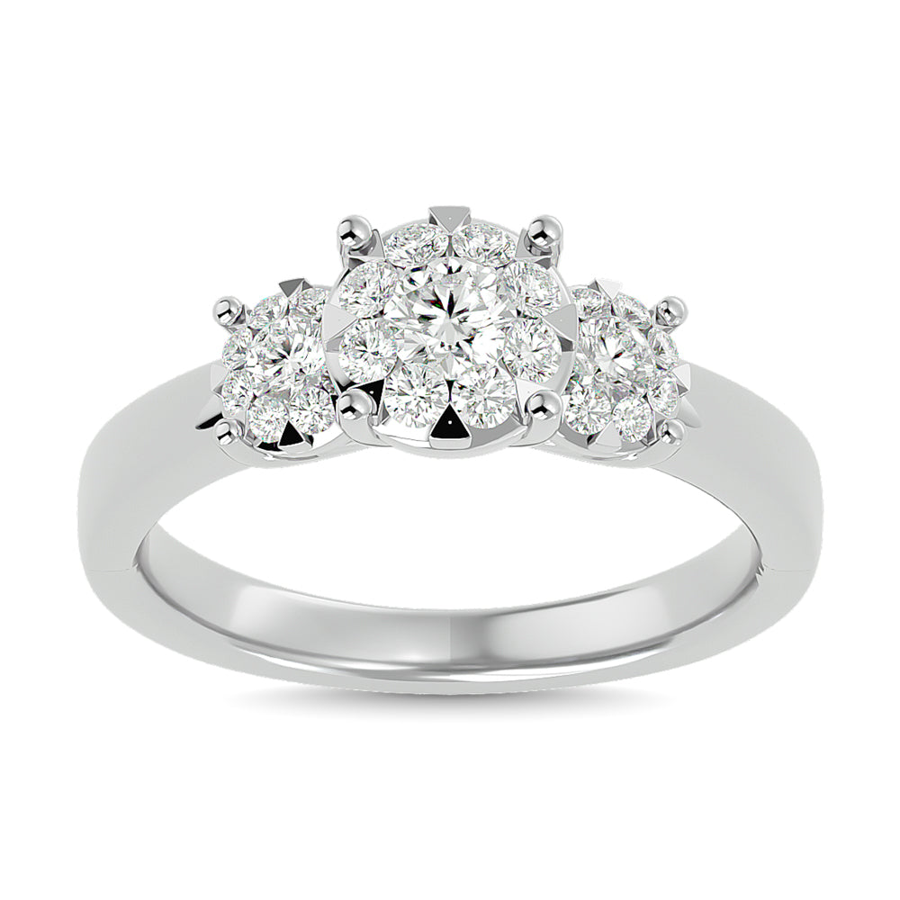 Diamond 3/4 Ct.tw Round Cut Engagement Ring  in 14K White Gold