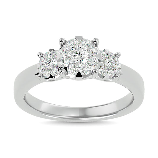 Diamond 3/4 Ct.tw Round Cut Engagement Ring  in 14K White Gold