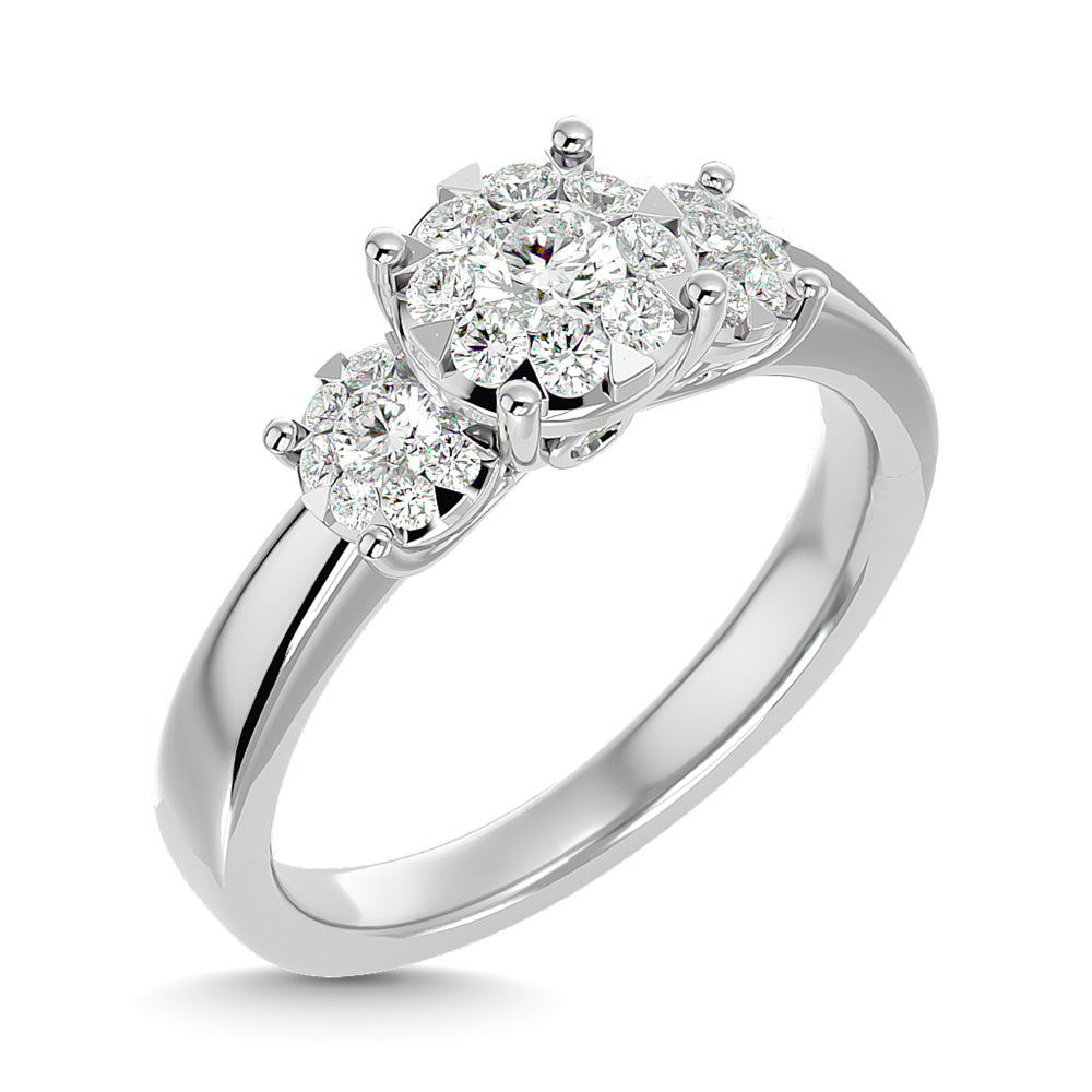 Diamond 3/4 Ct.tw Round Cut Engagement Ring  in 14K White Gold