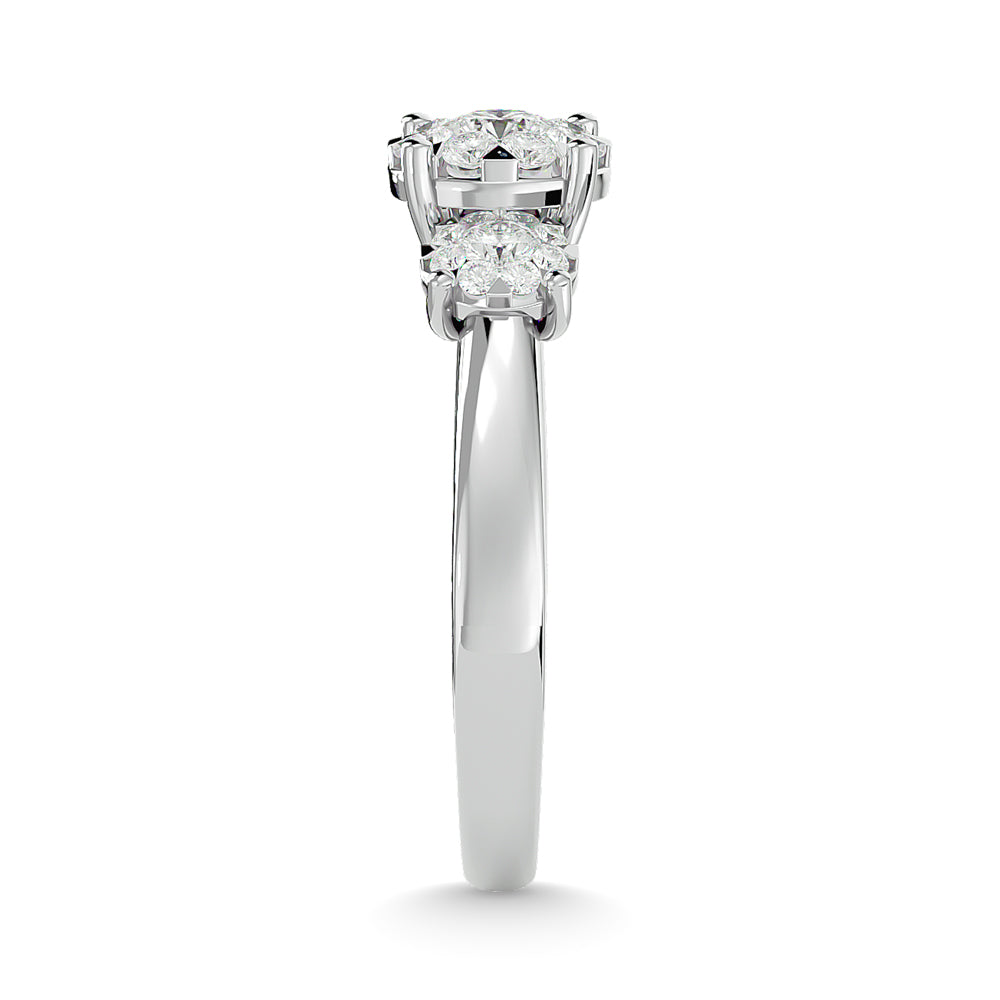 Diamond 3/4 Ct.tw Round Cut Engagement Ring  in 14K White Gold