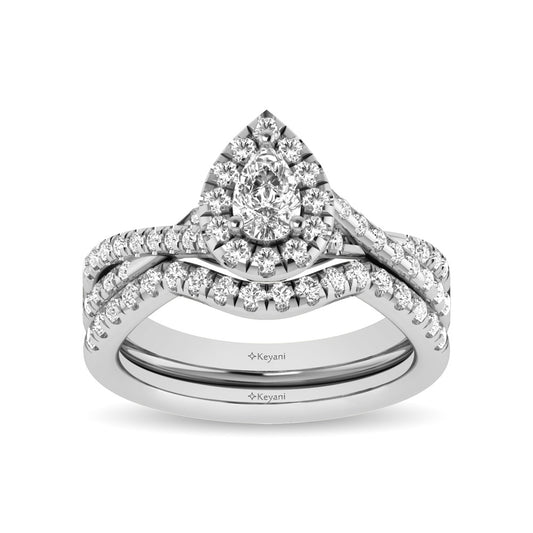 14KT White Gold 1Ct.Tw. Diamond keyani Bridal Ring