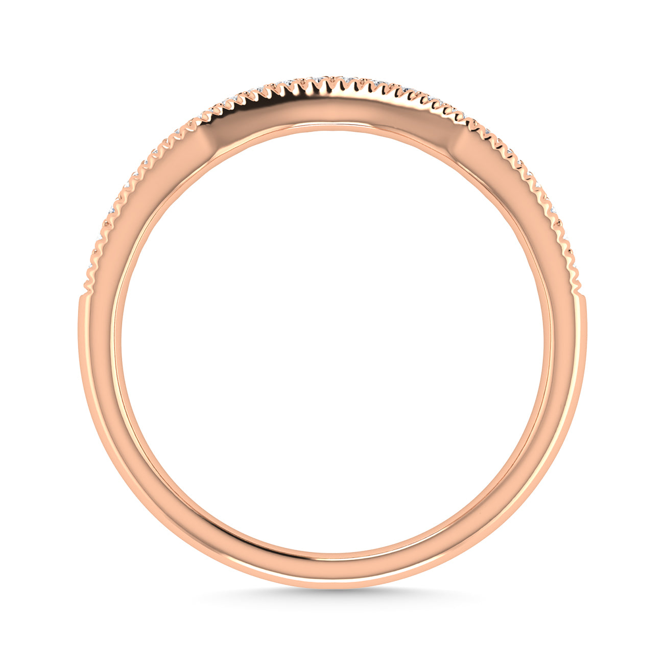 Diamond 1/10 Ct.Tw. Chevron Band in 14K Rose Gold