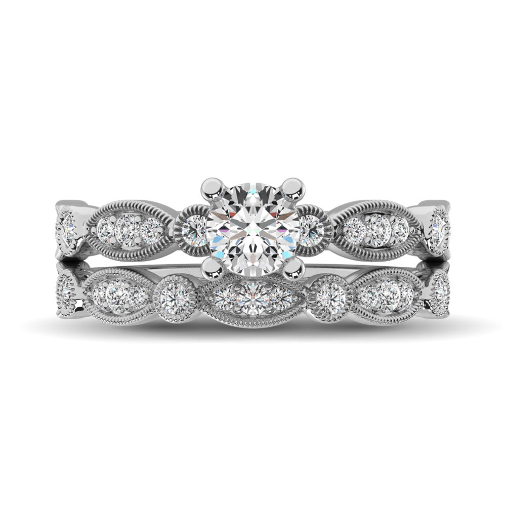 Diamond 1/2 Ct.Tw. Bridal Ring in 14K White Gold